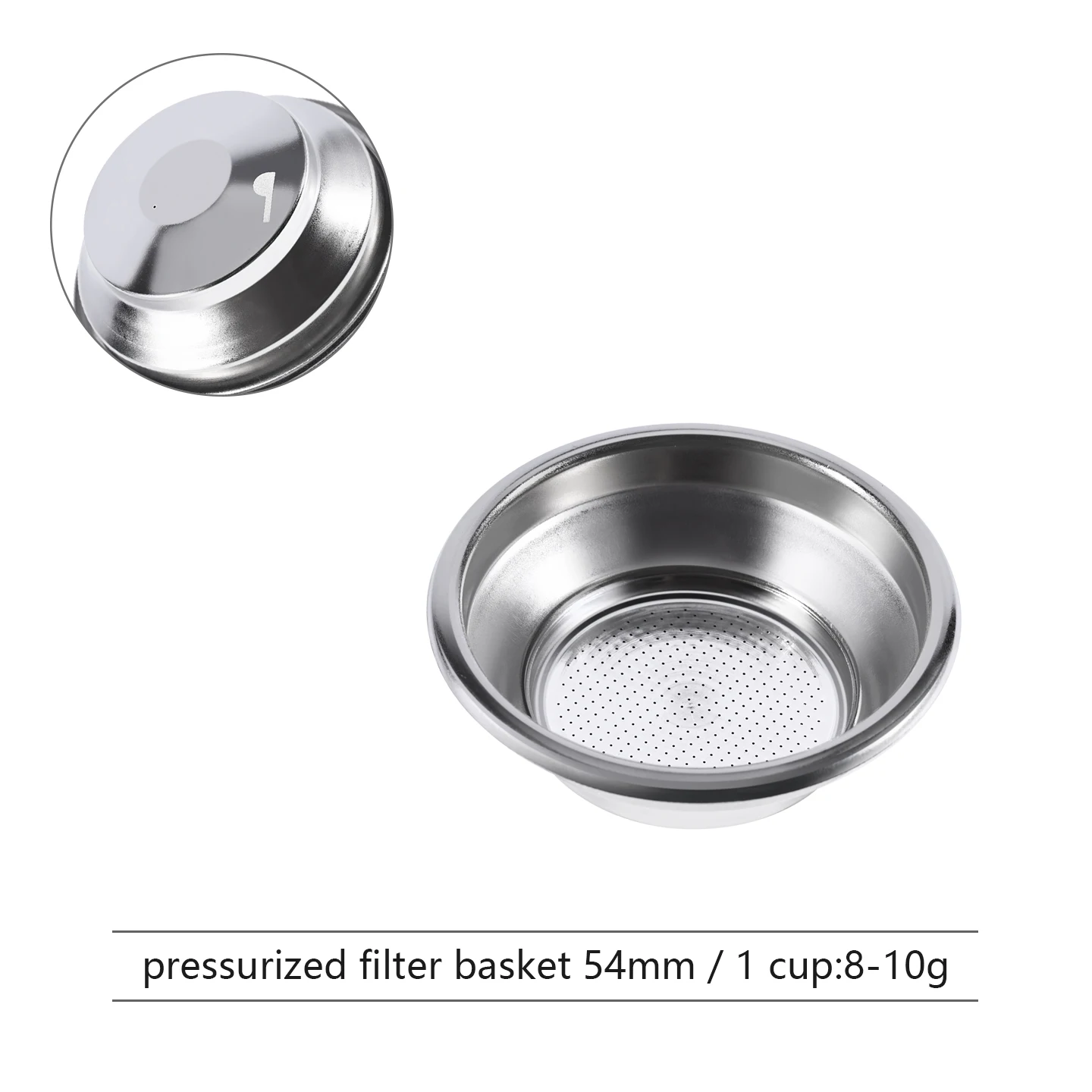 51 MM/54 MM/58 MM Onder Druk 1 gat Koffie Filter Mand Enkele/Dubbele Cup Fit voor Filterhouder Espresso Koffie Accessoires Tool