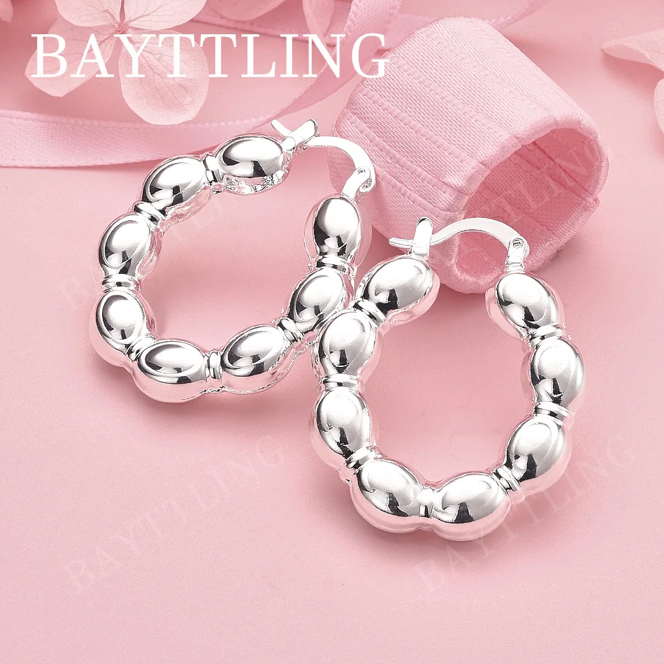 

Стильные нежные гладкие круглые серьги из стерлингового серебра 925 пробы для женщин, очаровательные ювелирные аксессуары для вечеринок и свадеб