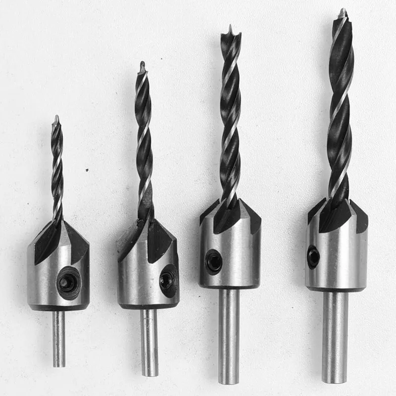 3Mm-6Mm Hcs Phản Bồn Rửa Mũi Khoan Có Ngăn Bộ Mũi Khoan Gỗ Chamfer Phản Khoét Lỗ Plyot Cắt Lỗ mũi Khoan