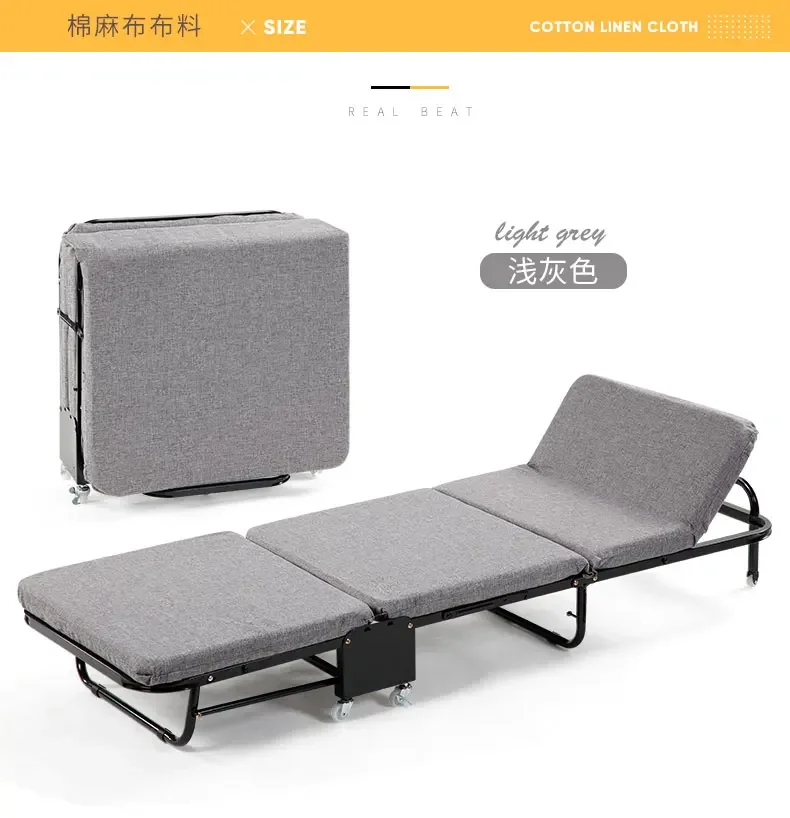 Folding  lunch break office, single  portable escort , simple  hard plate three fold bed metal child