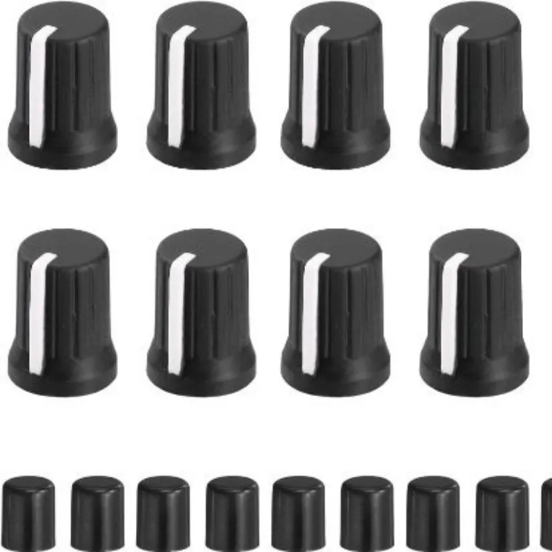 10pcs Rotation Knob 6mm Rolling Potentiometer Knob Plastic Guitar Volume Used for Encoder, Electric Guitar Speaker Mixing Board