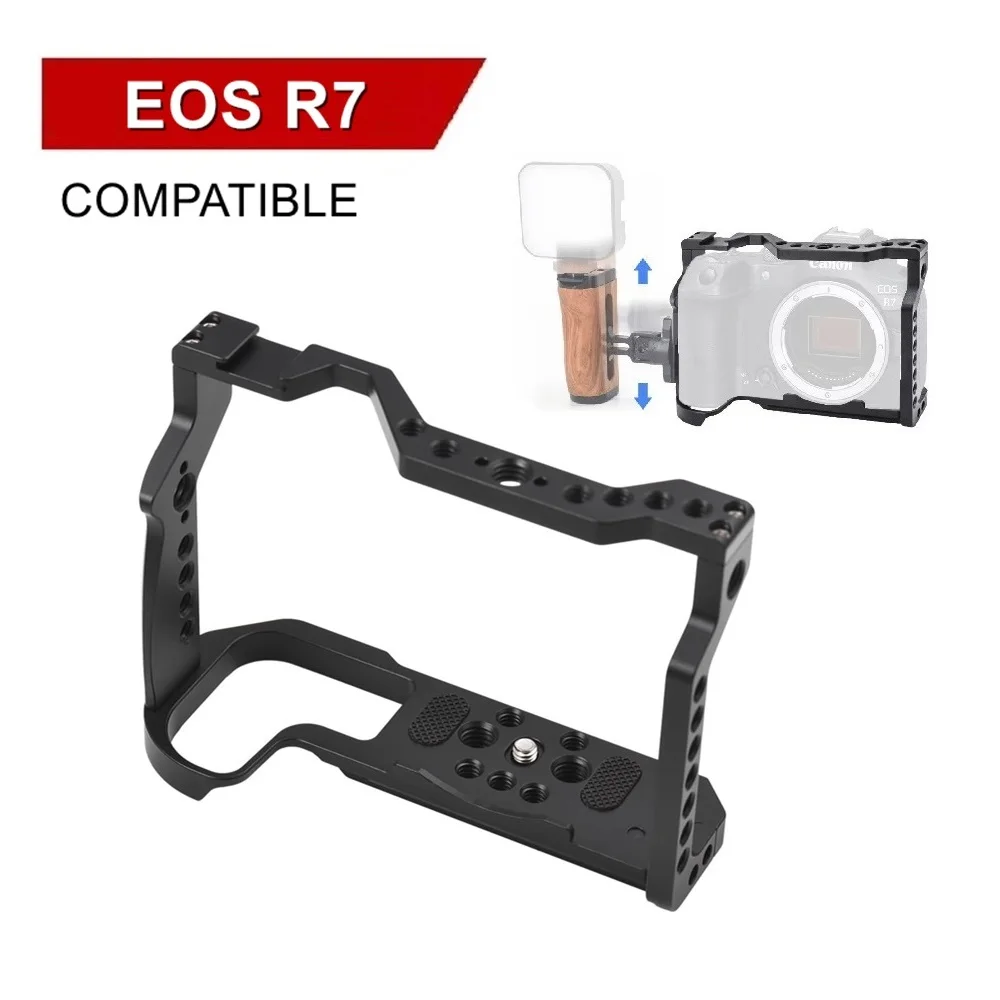 Professional Camera Protective Cage For Canon EOS R7, Aluminum Alloy,with Arce-Swiss Plate for Mounting on Tripod Stabilizer