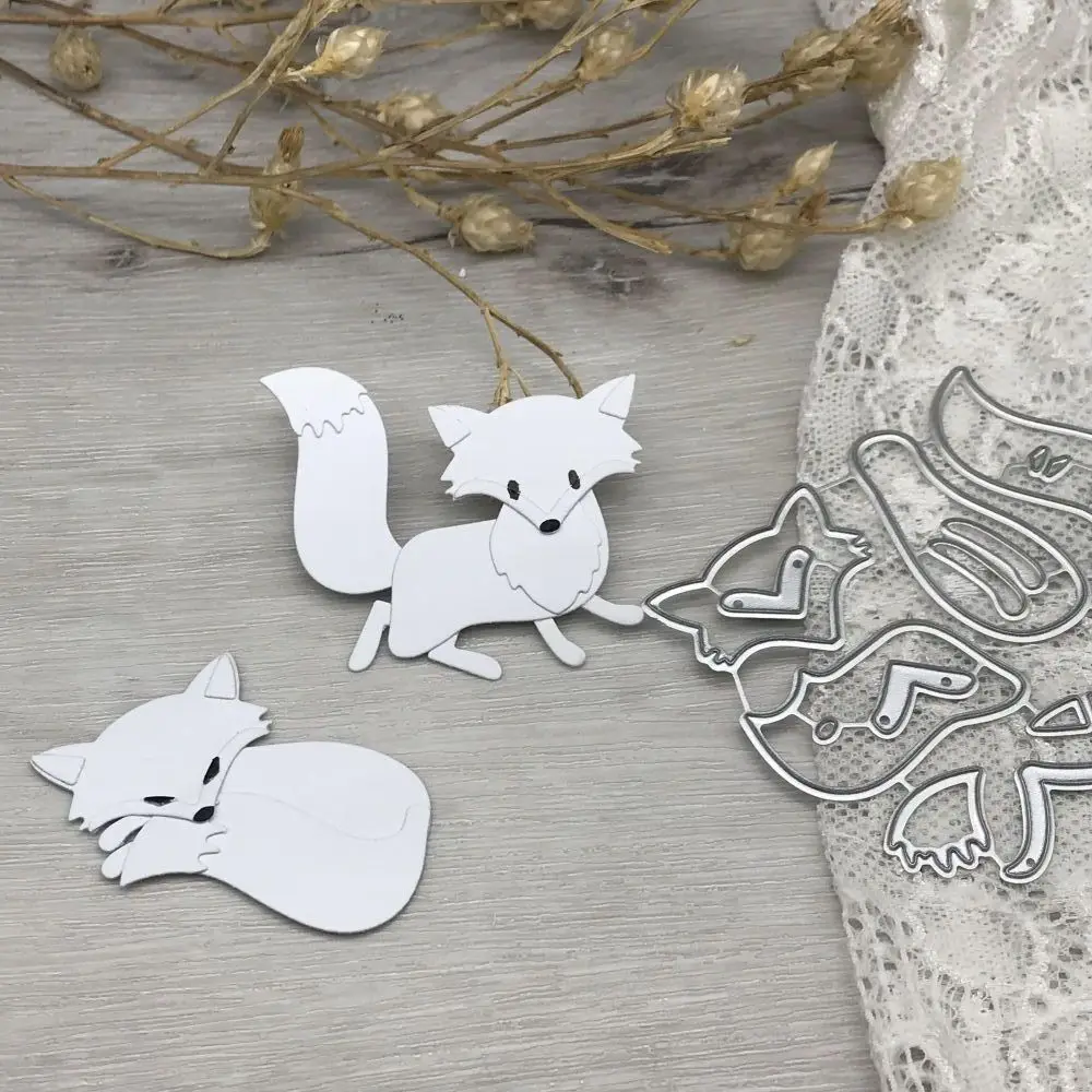 

1pcs metal cutting dies cut die mold fox decoration Scrapbook paper craft blade punch stencils dies