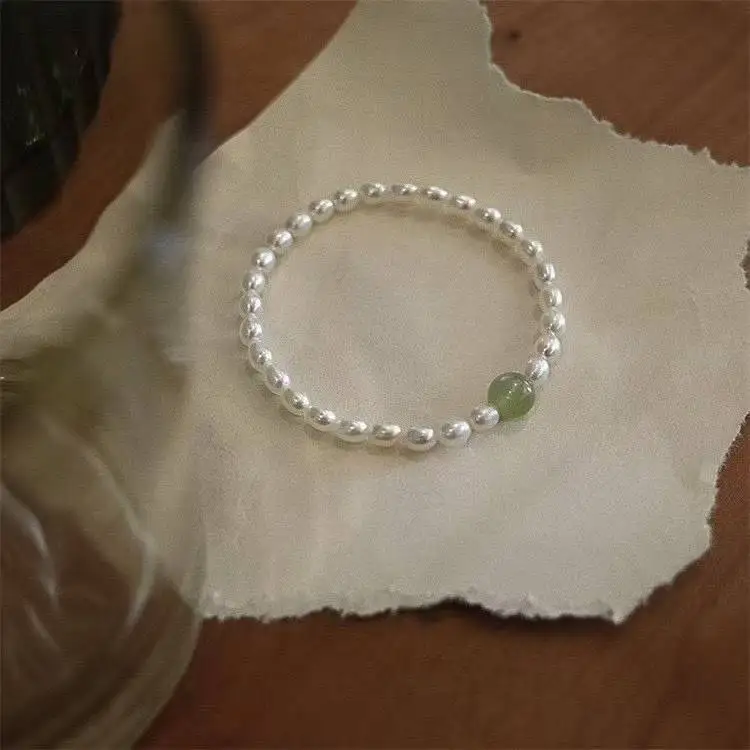 

Certificated Natural Freshwater Pearl Natural Jade String Bracelet 4-5mm Strong Lusuter Neo-Chinese Style Beaded Strand Jewelry