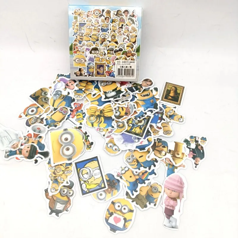 60 pz/scatola Minions Anime Stickers Kawaii Cute Cartoon Label diario Album Phone Journal Planner Scrapbooking Stickers adesivo fai da te