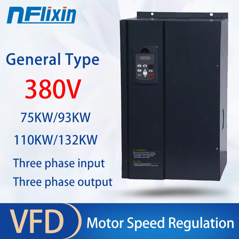 NEW VFD Inverter 75KW/93KW/110KW/132KW Frequency Converter 380v 3 Phase Motor Speed Control Converter