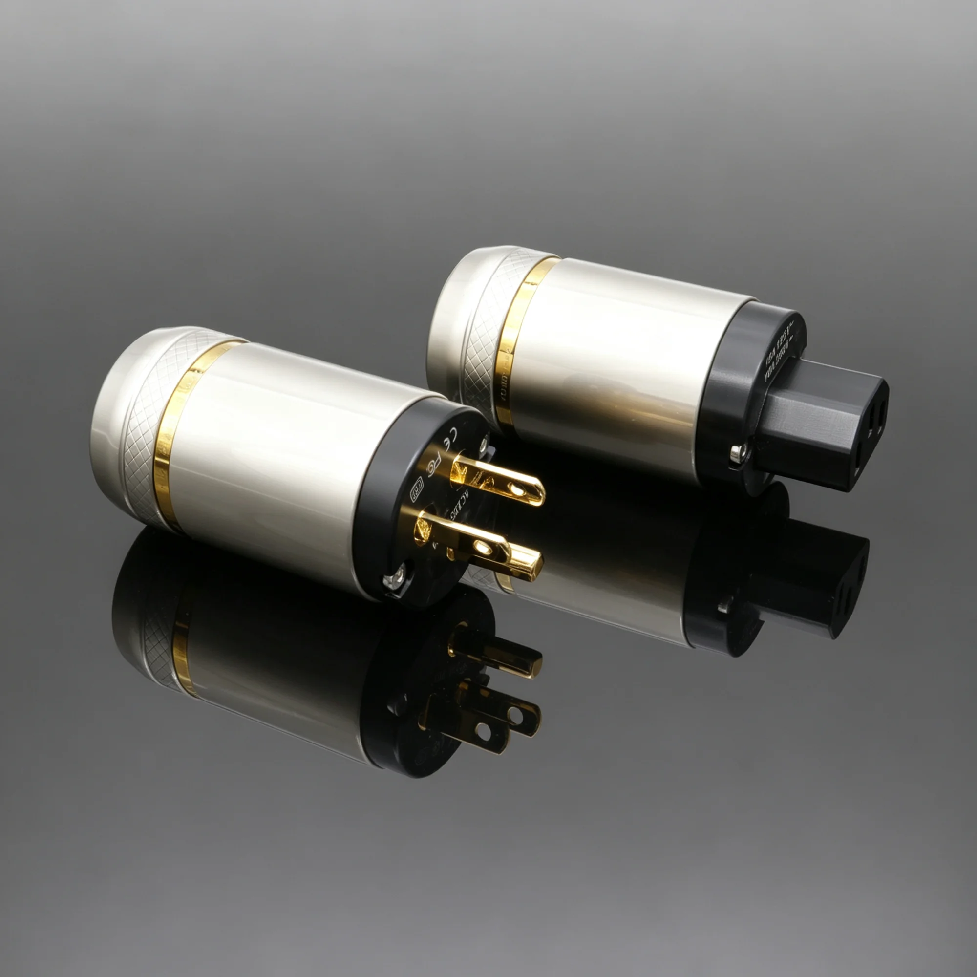 EIZZ Pure Purple Copper Gold Plated US Power Plug Rhodium Plated Tail HiFi Audio Connector for CD Amplifier Speaker Power Cord
