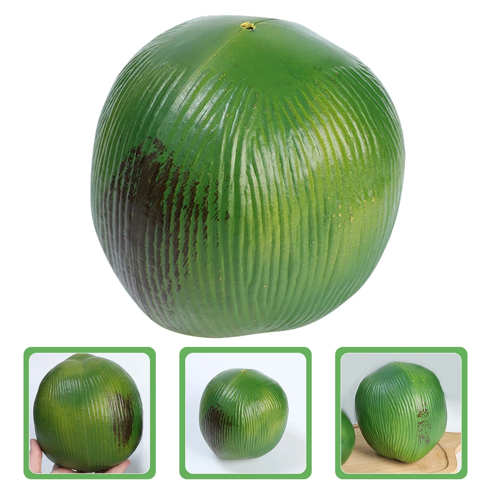 

3pcs Artificial Decoration Realistic Fake Coconut Model for Hawaiian Beach Pool Party Photography Props Faux Fruit Simulation