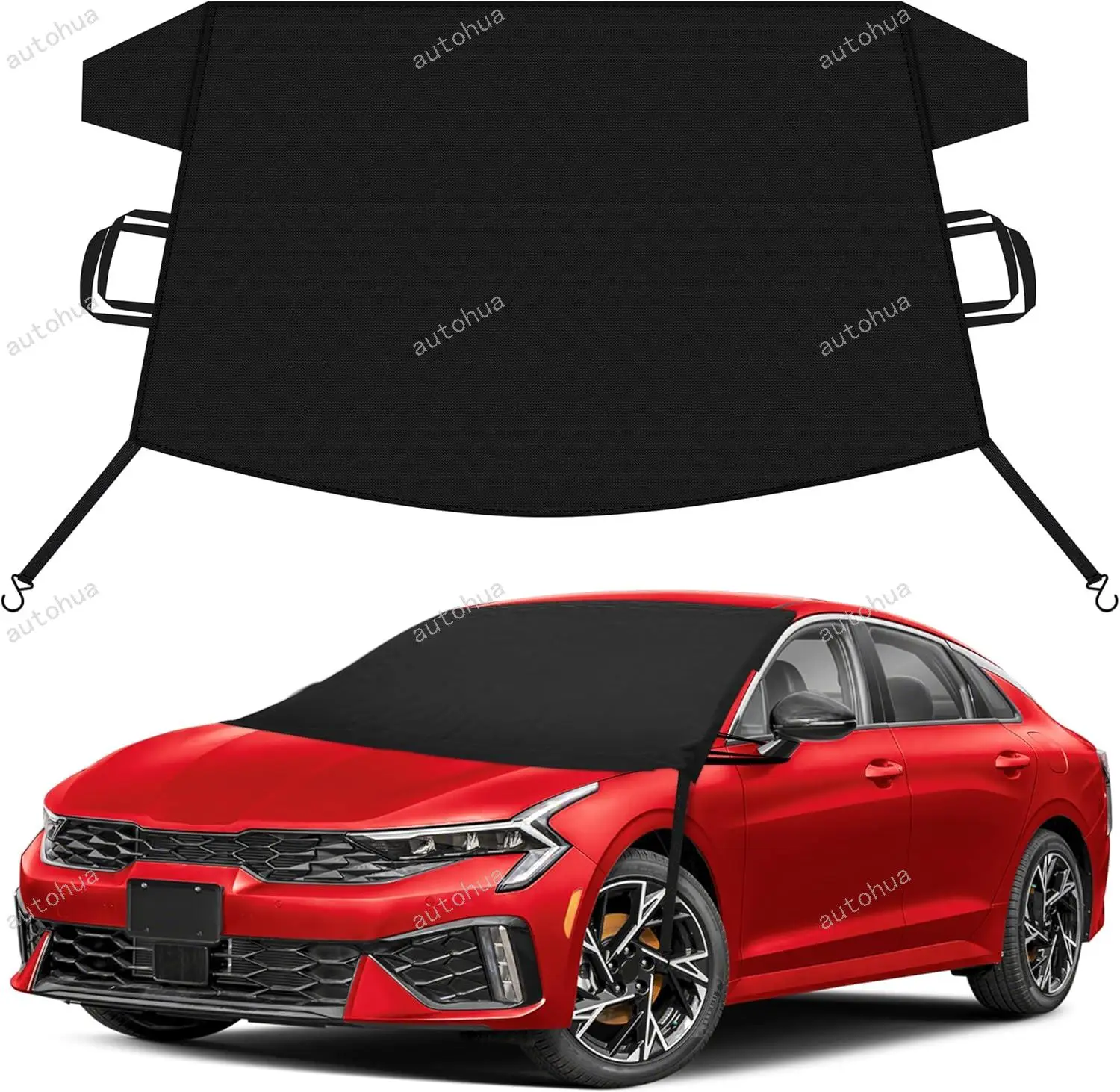 

Автомобильный снежный чехол для Kia K5, чехол на лобовое стекло для ледяного снега с сверхмощным автомобильным чехлом Оксфорд 600D, водонепроницаемый и противоскользящий,