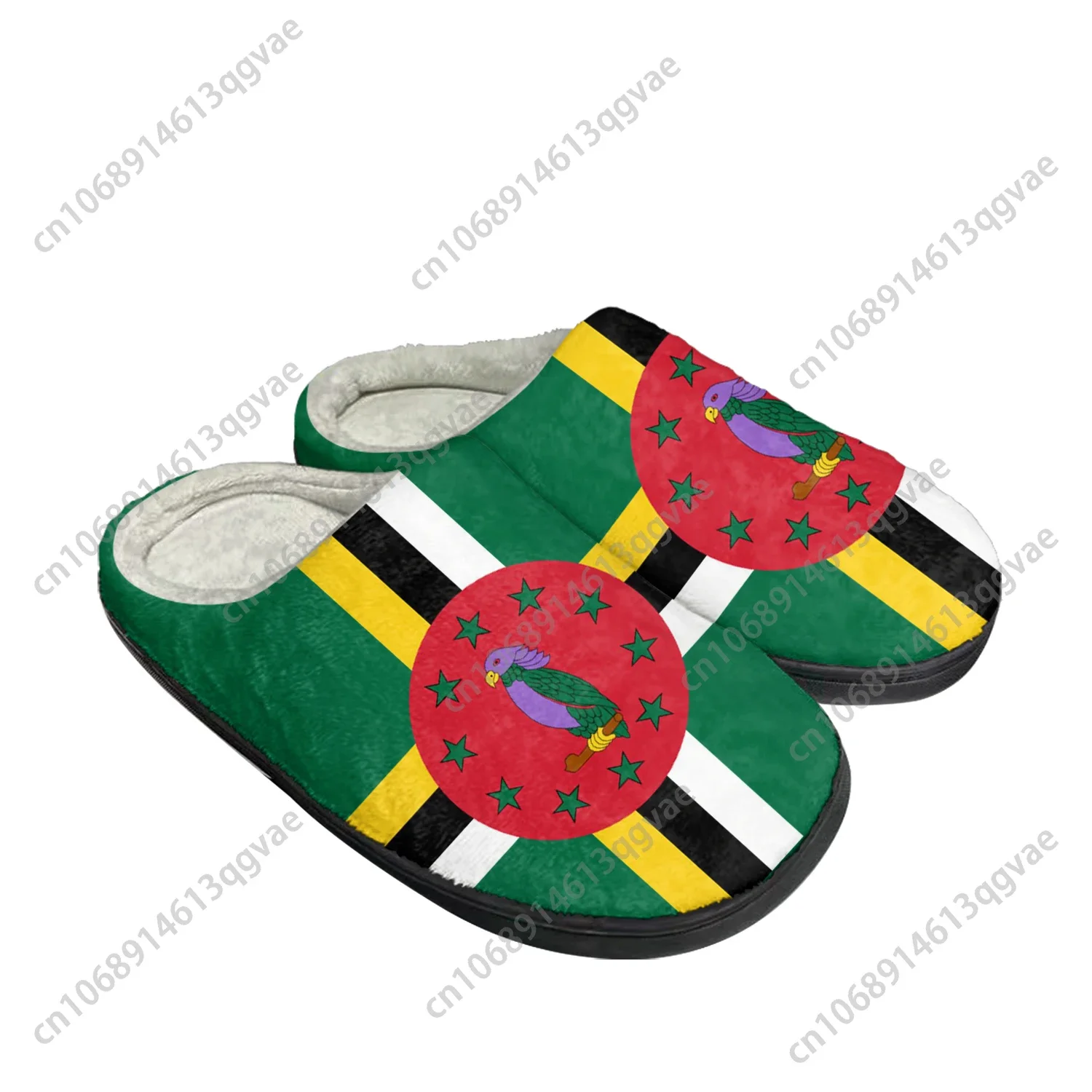 

Commonwealth of Dominica Flag Home Cotton Custom Slippers Mens Womens Sandals Plush Bedroom Keep Warm Shoes Thermal Slipper