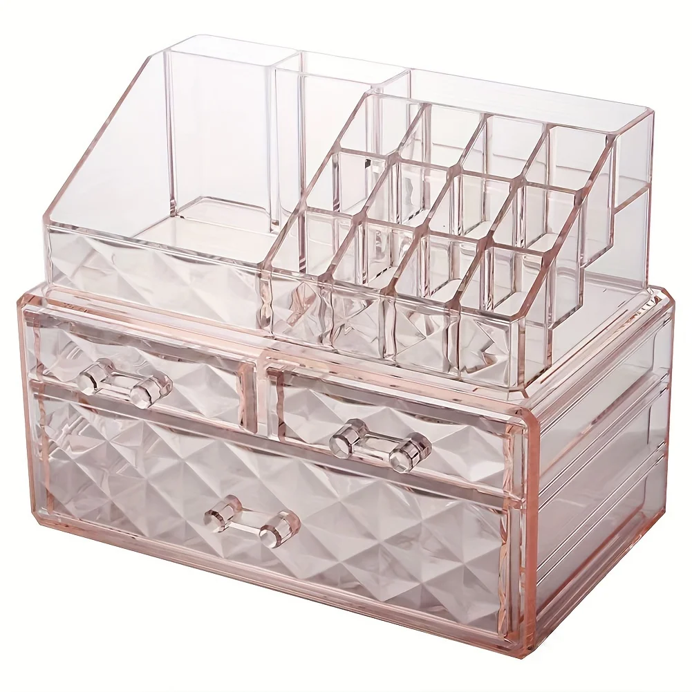 Netroots con el mismo estilo caja de cosméticos caja de maquillaje de cajón de escritorio de polvo transparente