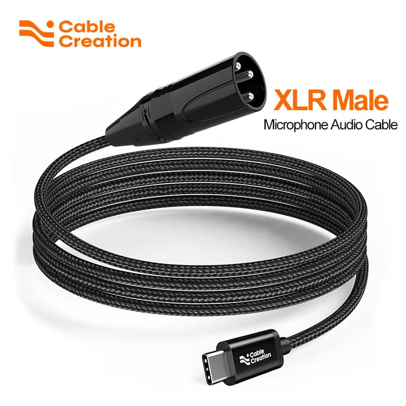 

CableCreation USB C to XLR 3.3ft, Type C to XLR Male Audio Output Braided Stereo Cable for Amplifier, Speaker, Mixer Console