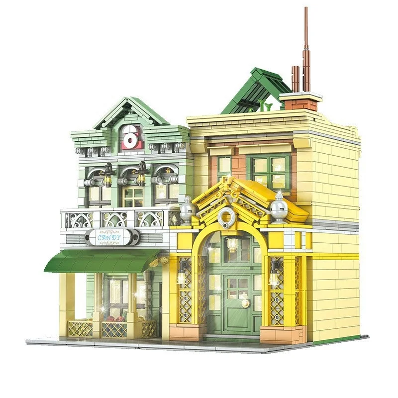 

MOC French Restaurant Building Blocks Set Dining Room Medieval Shop Store Toys Gift For Children Birthday Holiday Special Gifts