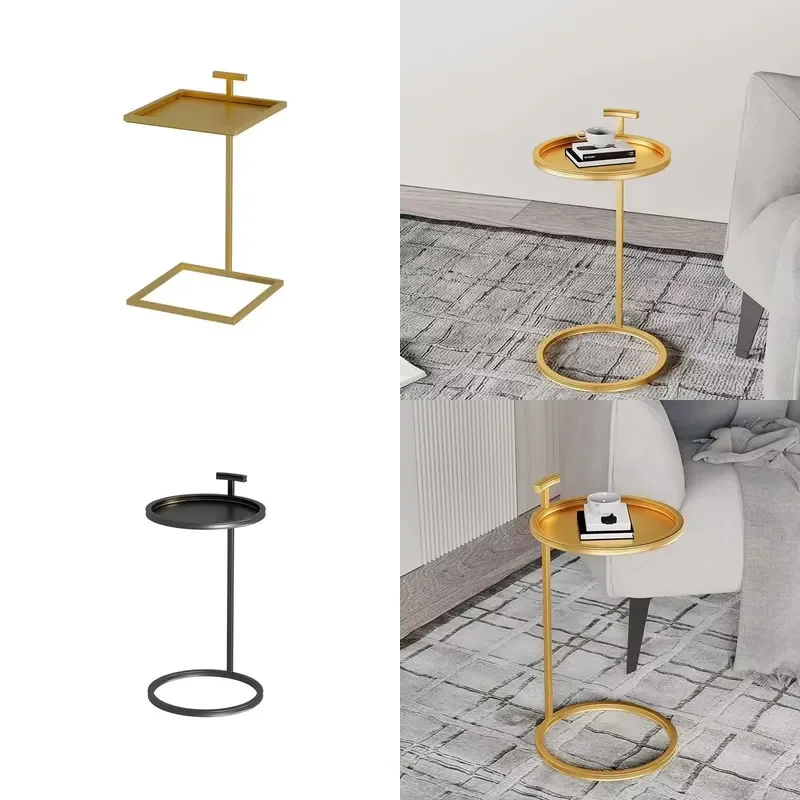 for Simple Art Small Metal Corner Table Living Room Villa Hotel Elegant Round Design