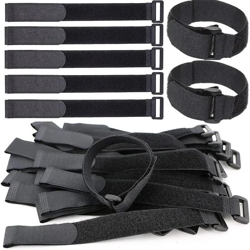 30/20/10Pcs Reusable Hook Loop Cinch Straps Nylon Cable Ties Organizer Adjustable Fastener Securing Cable Straps Cord Management