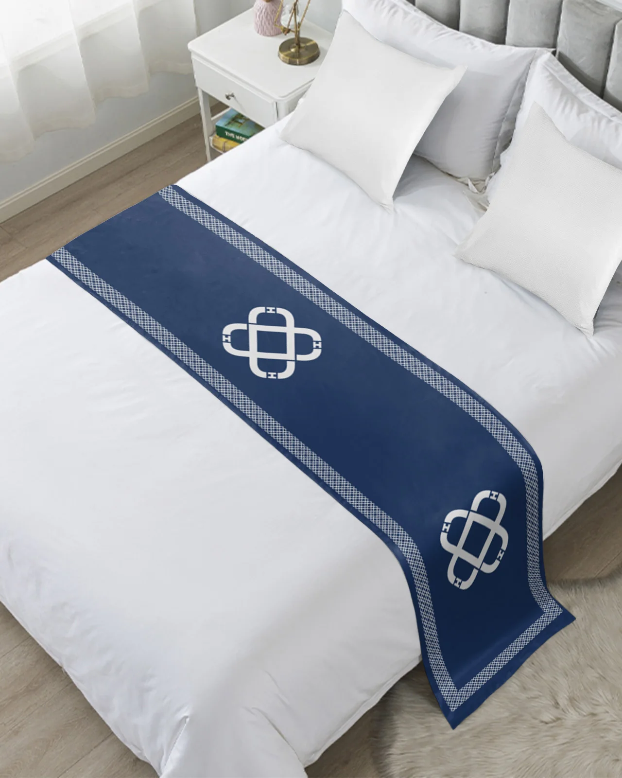 

Plaid Geometric Concise Bedspreads Bed Runner Bed Flag Scarf for Home Hotel Decoration Bedding Single Queen King Bed Cover