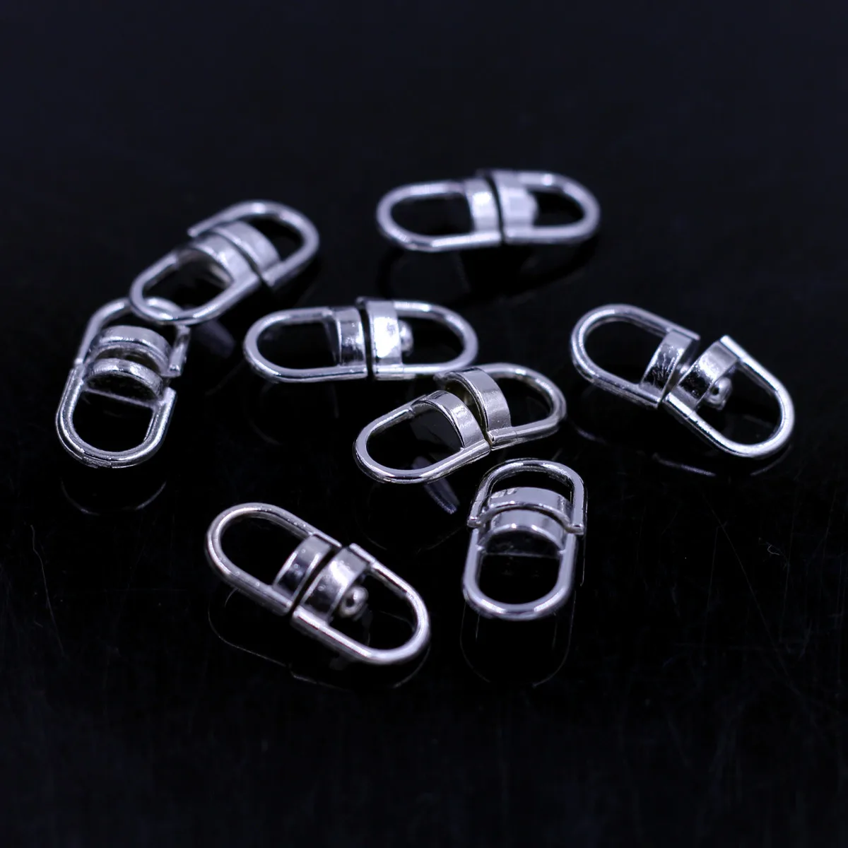

500 шт. серебристых поворотных соединителей-карабинов для ключей, фурнитура для ювелирных изделий, оптом, 19x9 мм