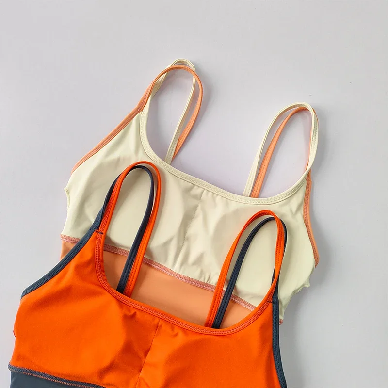 Sport-BH für Damen, Sommer, stoßdämpfend, formgebend, mit doppelten Trägern, Yoga-Top, schnelltrocknend, gegen Durchhängen, formgebender Fitness-BH – Detail 10