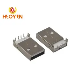 【20-5PCS】USB 2.0-A type data interface AM male head countersunk board 90 degree 4 bend pin solder board USB socket A male