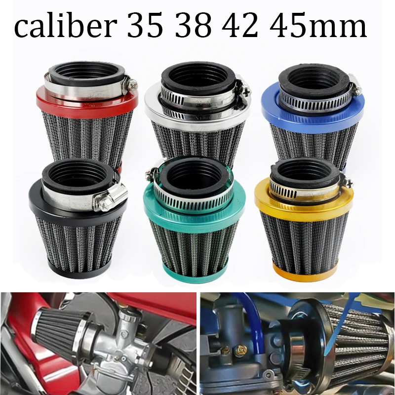 Motorcycle 35mm 38mm 42mm 45mm Air Filter Cleaner Induction Kit For 110cc 125cc 150cc 250cc 450cc ATV Motorbike Dirt Bike Engine