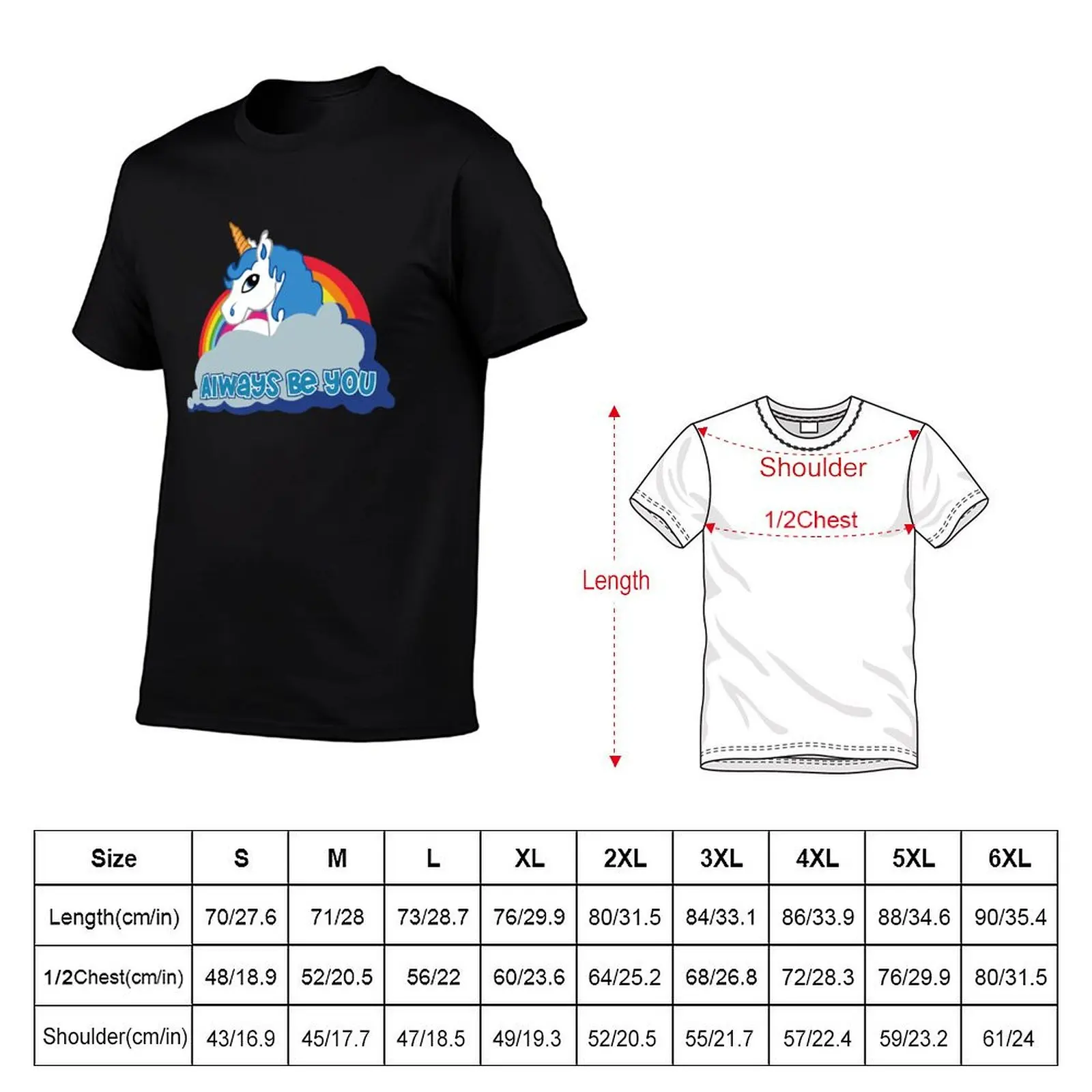 Always be you (unicorn) T-Shirt Basic Solid Color Short Sleeve Cotton Top