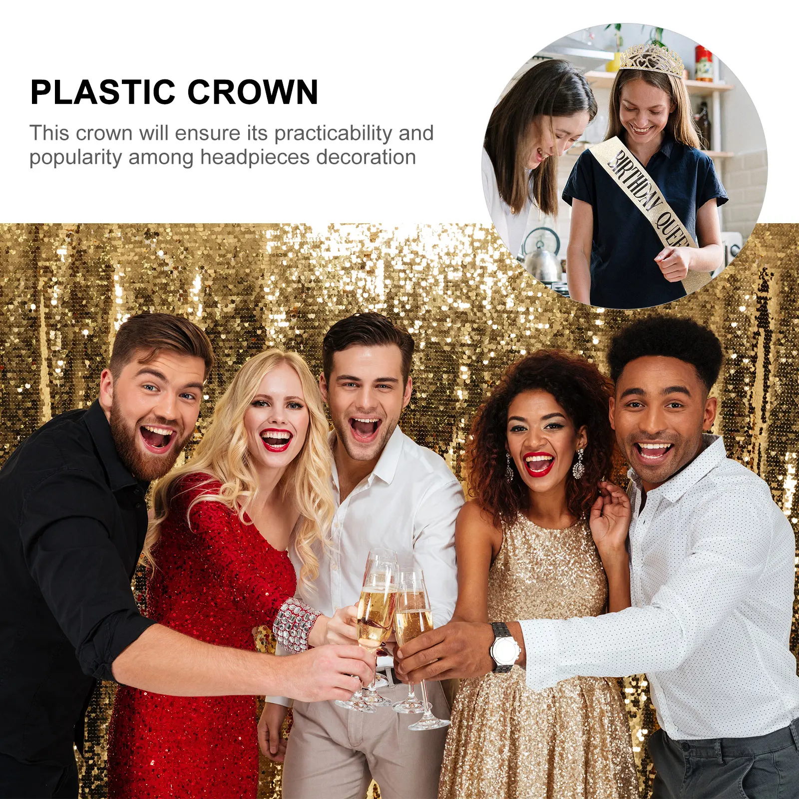 

4pcs Plastic Plating Crowns Decorative Party Props For Halloween Birthday Carnival Lightweight Costume Accessory Party
