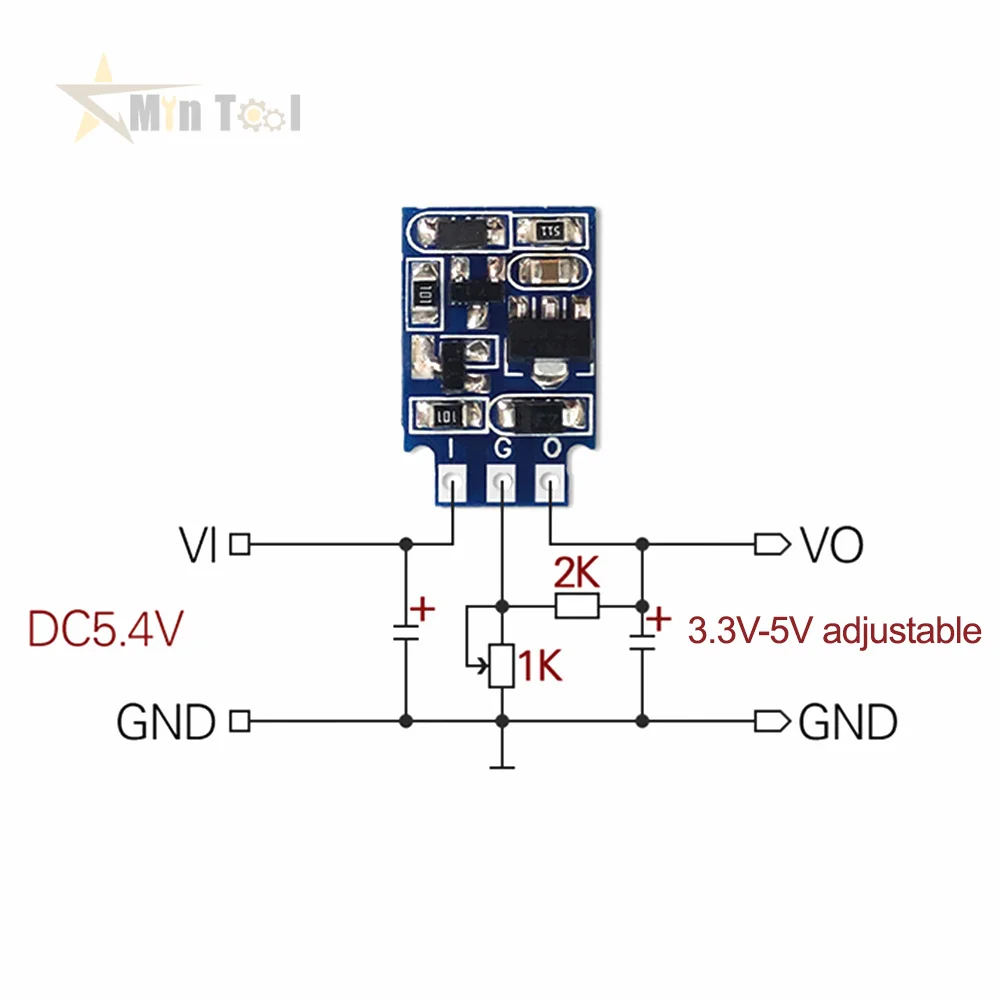 DC-DC 5V To 3.3V DC Stabilized Voltage Power Module Overvoltage Circuit Protection Board Power Supply