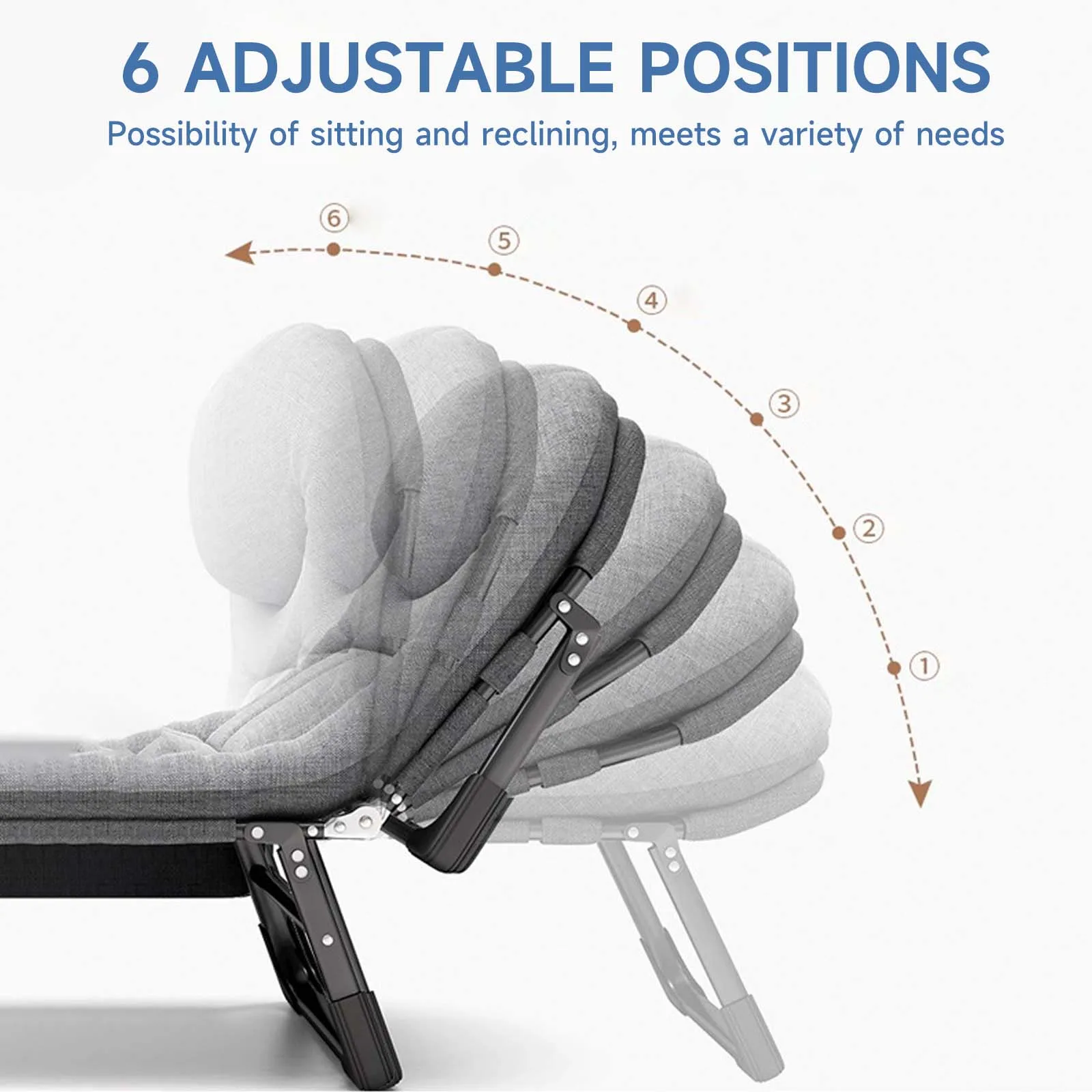 سرير قابل للطي مقاس 200 × 66 سم، سرير تخييم محمول خفيف الوزن مع وسادة للمشي لمسافات طويلة في الهواء الطلق وحقيبة الظهر والسفر #2