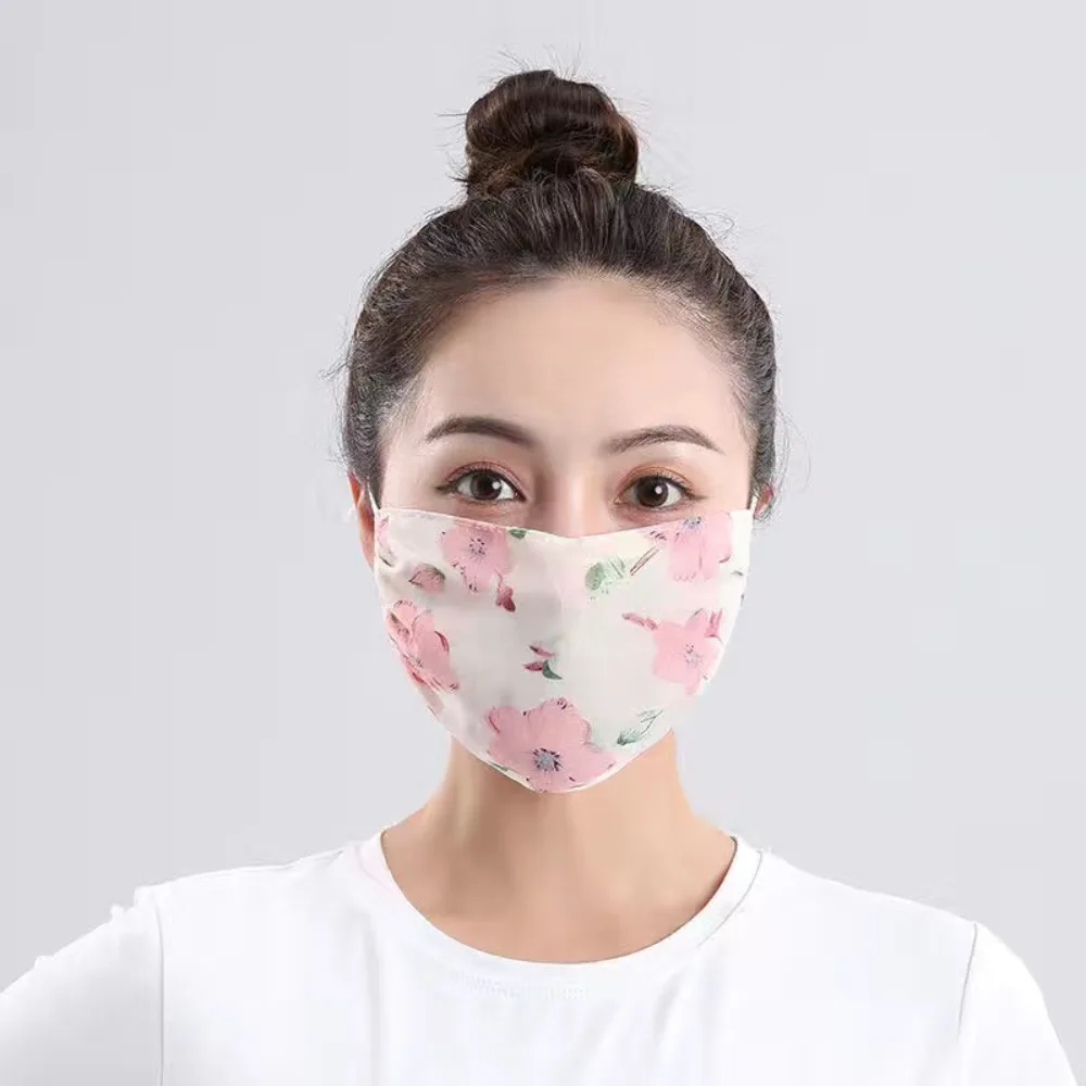 Anti-UV Lace Sunscreen Mask Hot Sale Hanging Ear Ear Cord Cycling Scarf Breathable Dust-proof Scarves Mask Cycling Driving