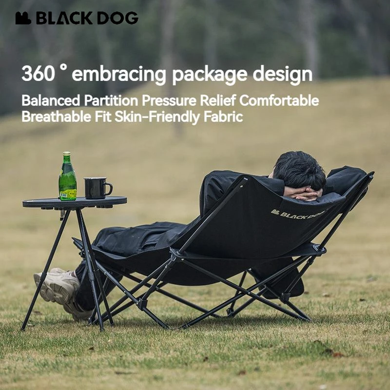 Naturehike BLACKDOG Folding Lounger Chair Portable Recliner 600D Camping Outdoor Beach Fishing Garden Picnic Nap Widened Seat