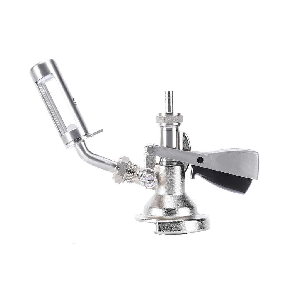 SS304 Manual Beer Keg Coupler with Sight Glass Equipment for Home Brewing Beer Valves Product Category