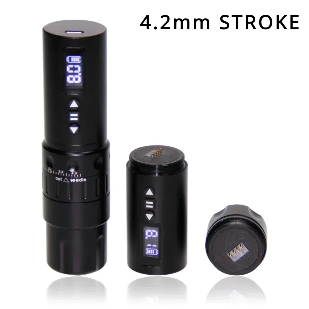 4.2mm stroke Rechargeable Wireless Pen High Capacity 1800mah  Battery Tattoo Machine  Pen