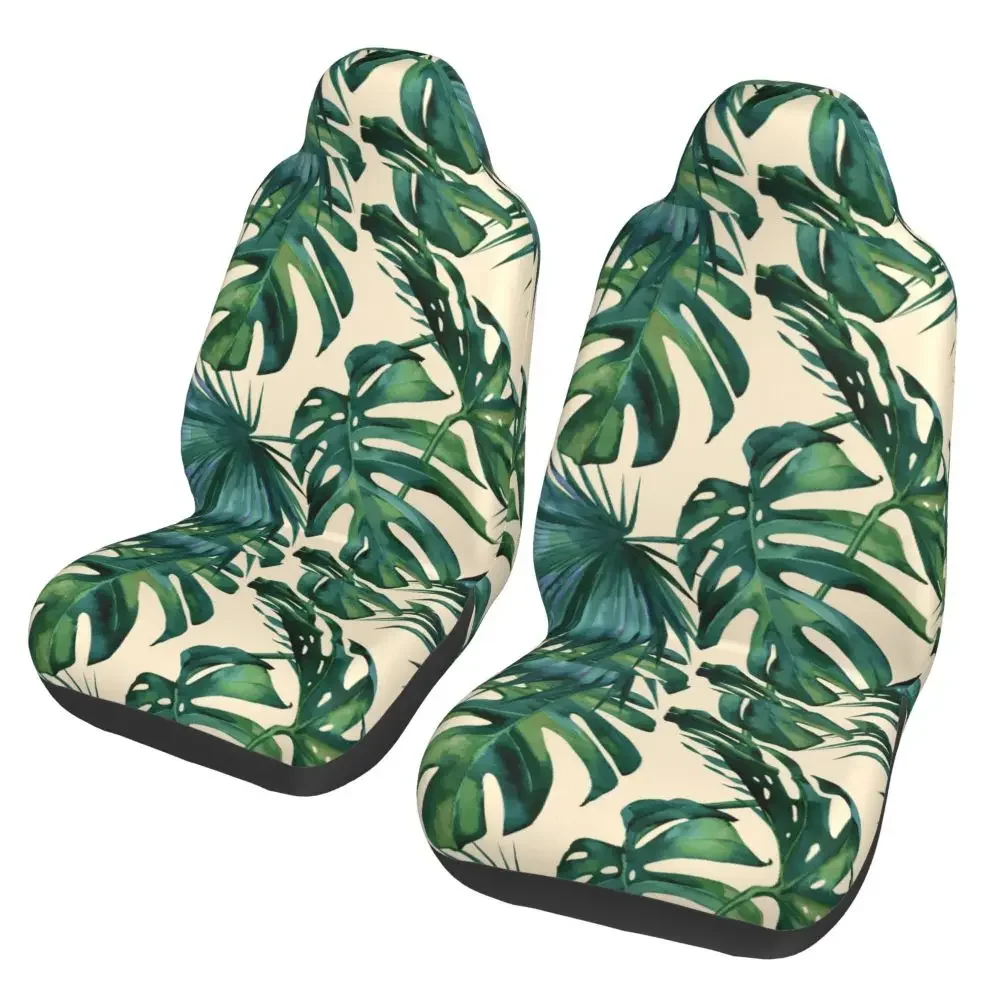 Classic Palm Leaves Tropical  2PCS Car Seat Cover Anti Fouling and  Aesthetically Pleasing Front Seat Cushion Cover  Car Parts