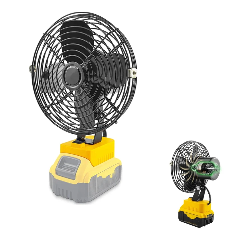 Cordless Camping Fan Jobsite Fan for Dewalt 18V 20V Li-ion Battery Portable 2-Speed Fan Power tool DCB200 DCB201 DCB203