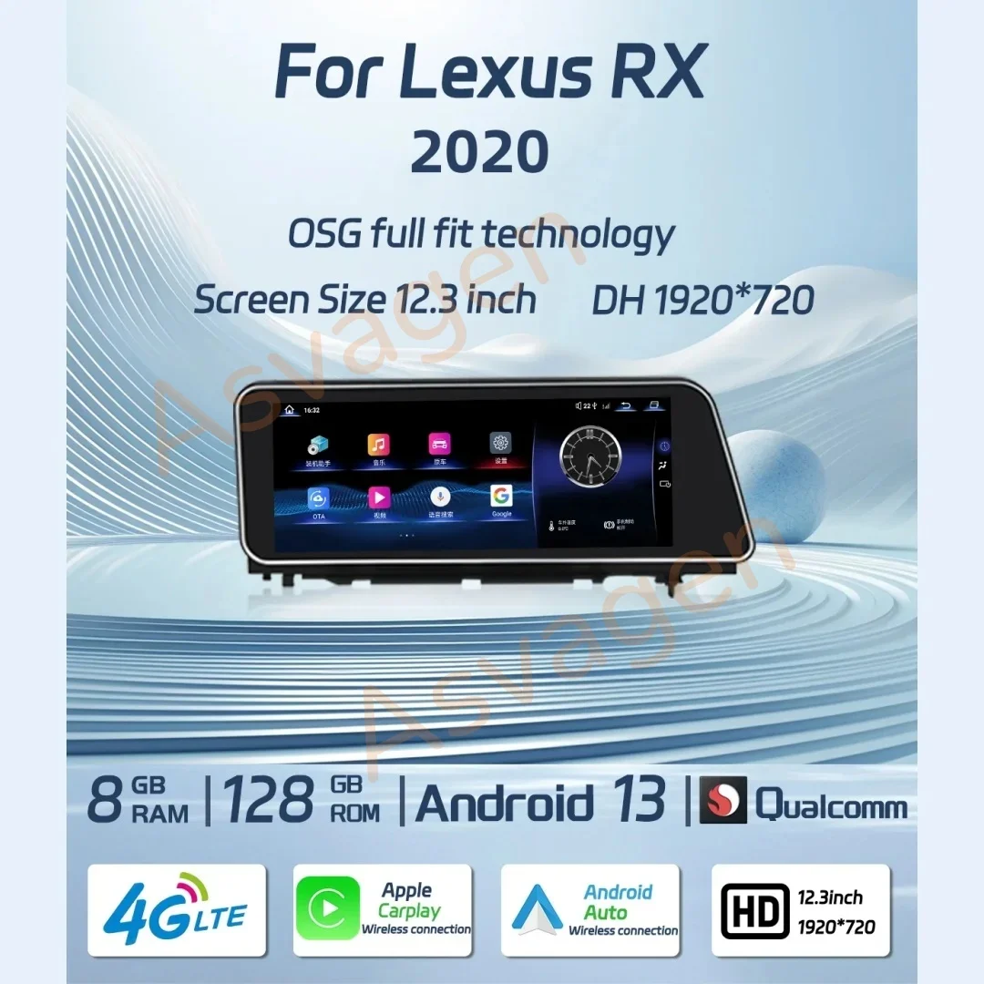 Android 14 Car Radio For Lexus RX RX200t Rx300 Rx350 Rx450h RX400h 2015-2019 Snapdragon 665 GPS Multimedia Player CarPlay Screen