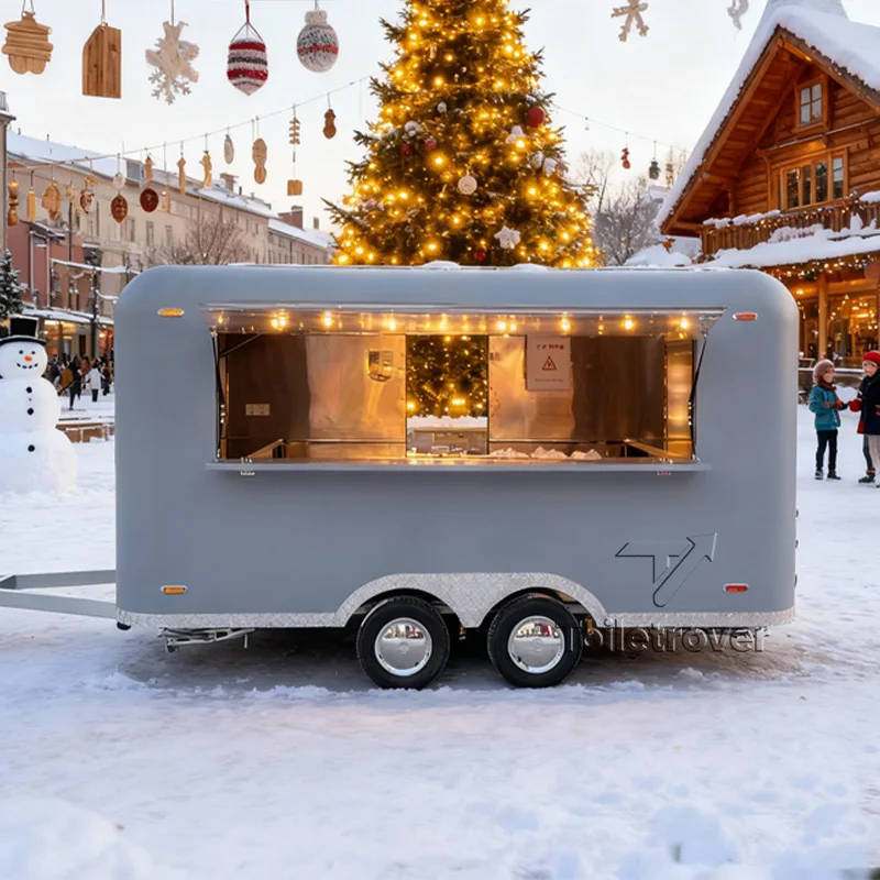 

Commercial Street Mexican Food Truck Tacos Barbecue Popcorn French Fries Food Truck Trailer for Sale