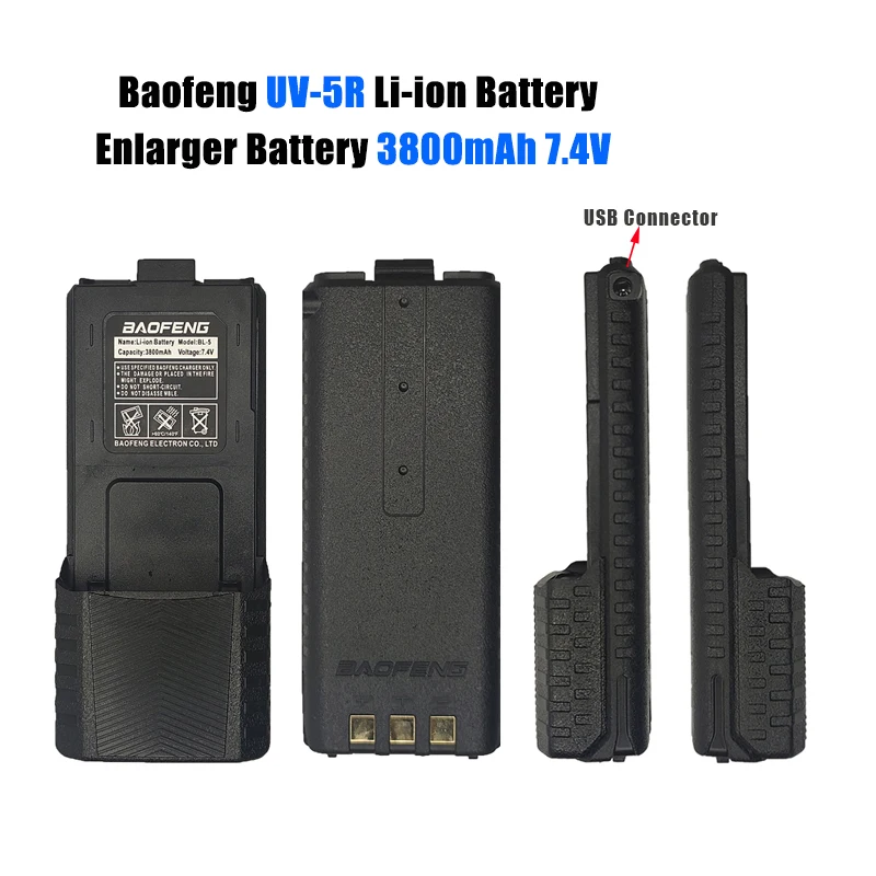 BAOFENG Batterie UV-5R 3800mAh 7.4V Compatible avec Walperforated Talkie Batterie UV-5RE UV5R Série Radio Bidirectionnelle Remplacement Batterie Nouveau