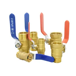 Brass 1/2 3/4 1inch Male Female Thread Connector Ball Valve Copper Water Pipe Fitting Copper Metal Threaded Water Pipe Connector