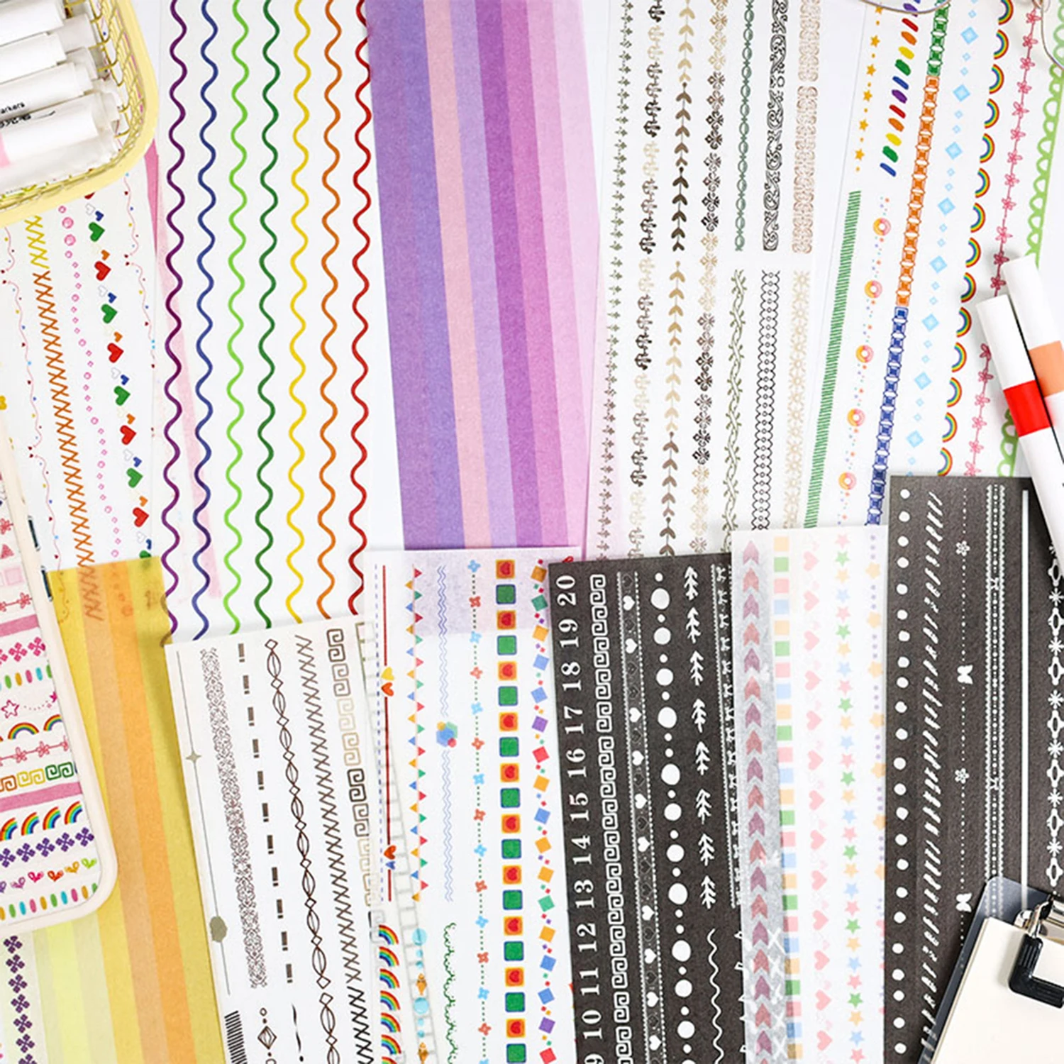 6pcs Simple Colorful Stickers,Available In Different Colors - Diy Planner Journals And Scrapbook Decorations,A Gift For Friends