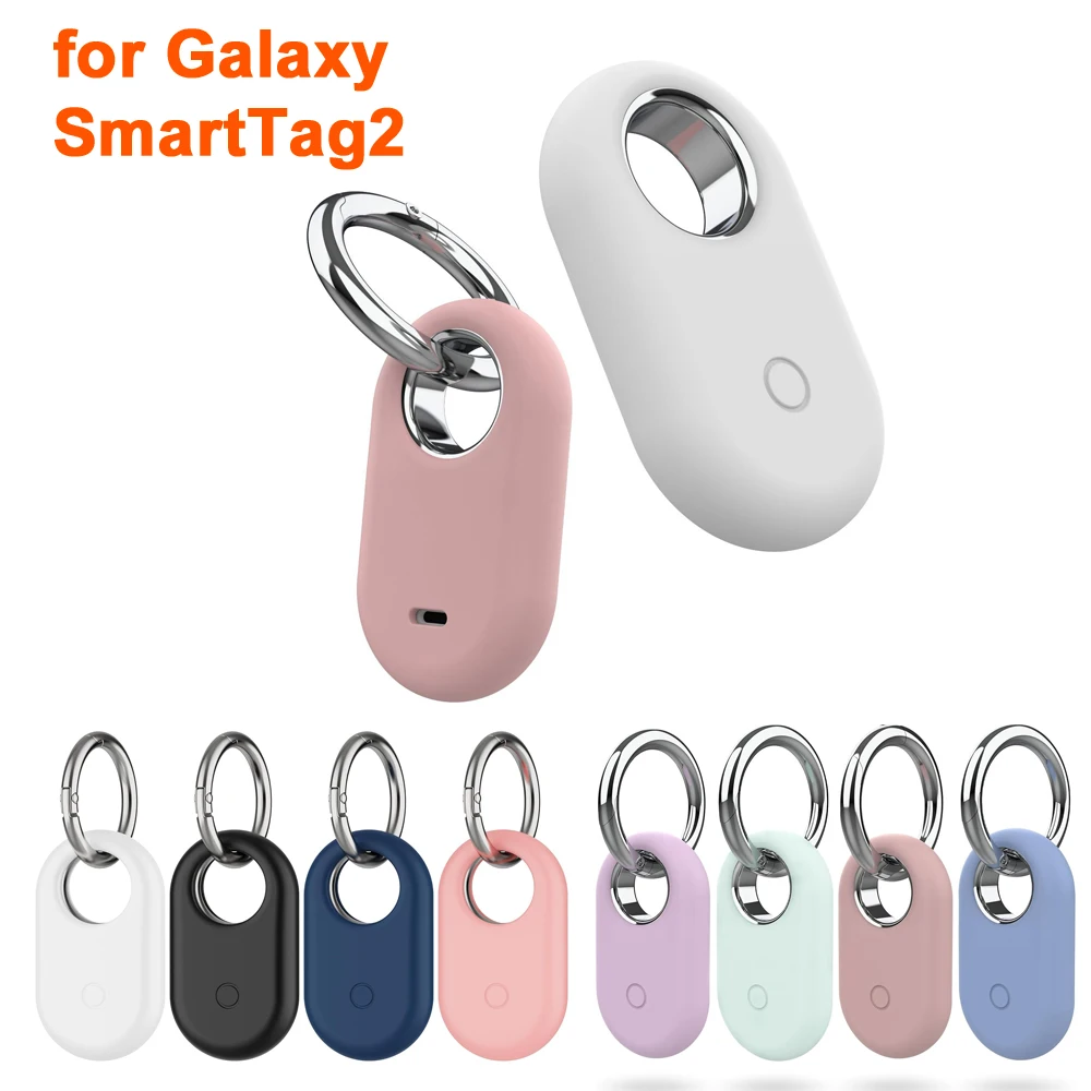 Silicone Protective Case For Samsung Galaxy SmartTag2 Soft Cover with Snap Dustproof Washable Shell for Handbag Backpack Pet Dog