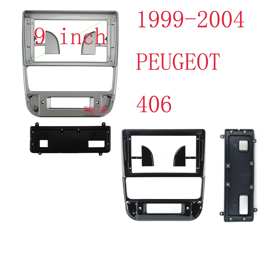 9 Inch Audio Frame Radio Facia panel is suitable for 1999-2004 PEUGEOT 406 Install Facia Console Bezel Adapter Plate Trim Cover