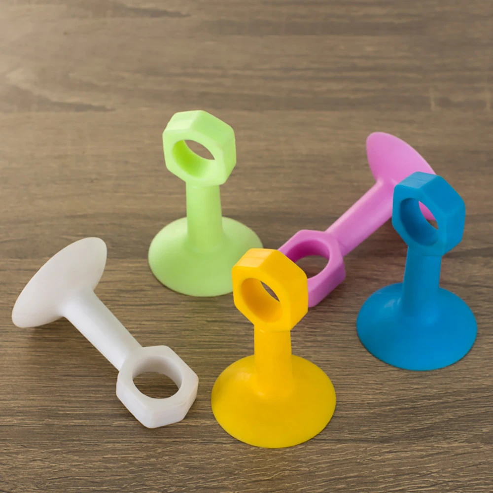 Flexible Silicone Door Handle Stopper Wall Protector Non Adhesive Fits Irregular Handles Multiple Colors Shockproof Design