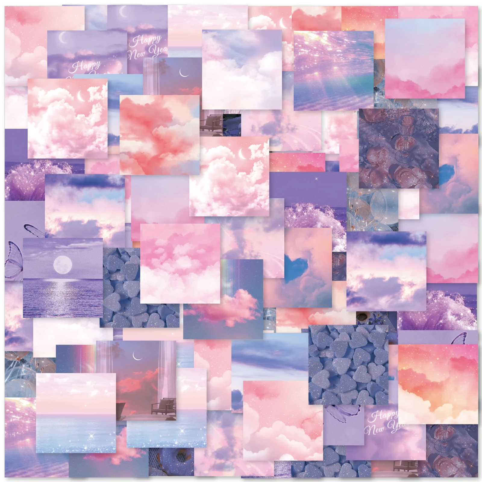 46pcs Vintage Purple Sunset Graffiti Stickers Decorated Notebook Water Cup Diary Guitar Suitcase Classic Toy Scrapbook Decals