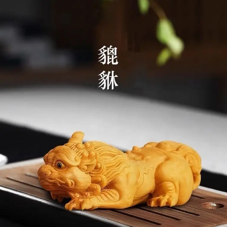 

Taihang Yabai Wood Carving Pixiu Lucky Ornaments Solid Wood Carving Men's and Women's Hand-held Handicraft Gifts Ornaments