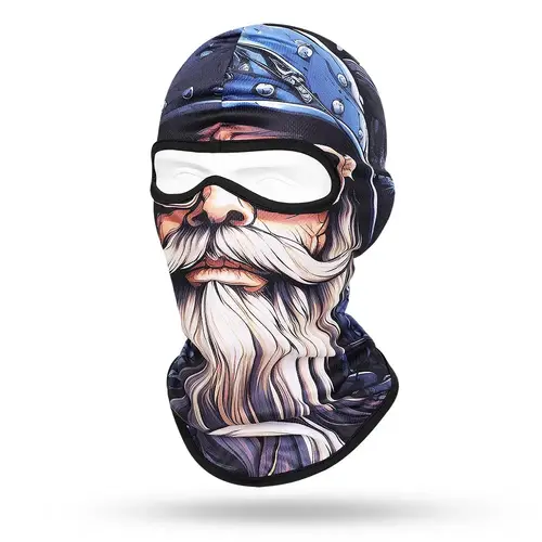 Quick-dry Motorcycle Balaclava Beard Old Men Full Face Cap Biker Skull Masks Motorbike Helmet Hat Cycling Neck Face Protection - Image 7