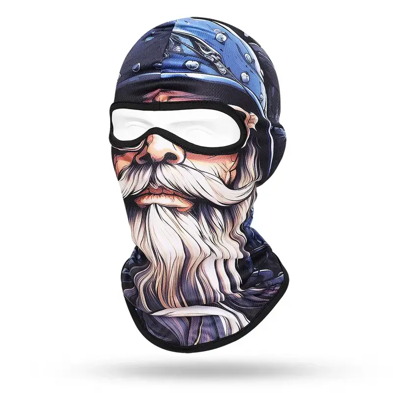 Quick-dry Motorcycle Balaclava Beard Old Men Full Face Cap Biker Skull Masks Motorbike Helmet Hat Cycling Neck Face Protection - Image 7