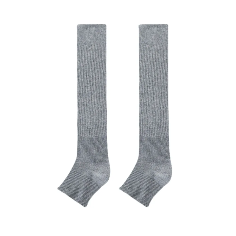 

Elastic Lolita JK Calf Socks Solid Color Open Toe Knee High Socks Breathable Ultra-Thin Mid-tube Stocking Streetwear