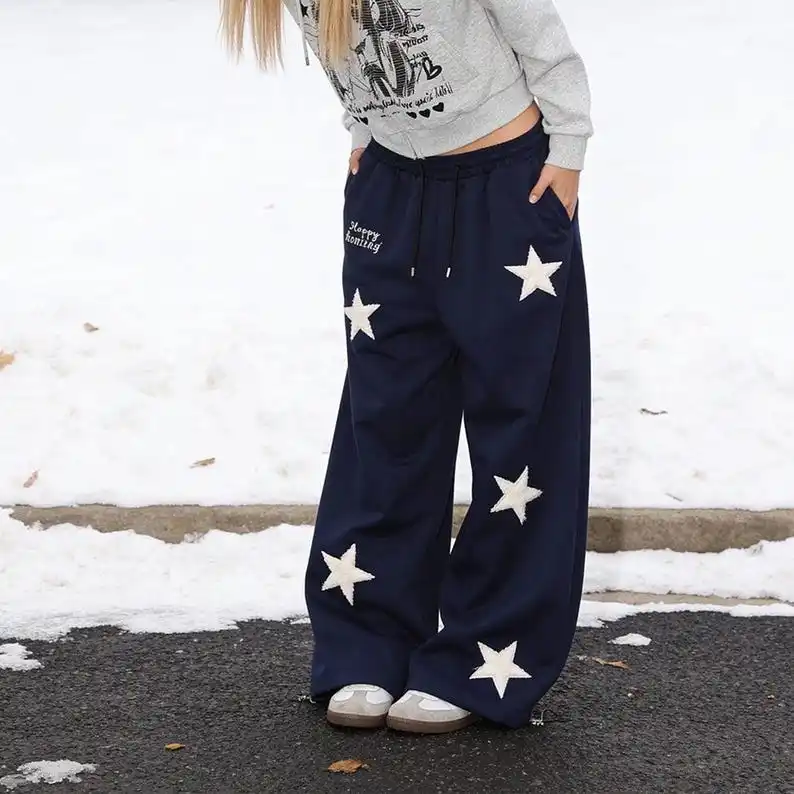 2026 Spring Autumn Personalized Fashionable Y2k Vintage Pants Trendy Fashion Printed Loose Women Casual Sports Pants