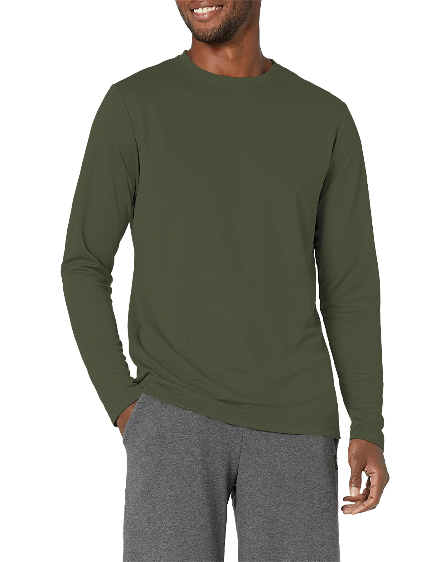 Herren Langarm-Sonnenschutz-Shirt Leichtes Workout UV-Schutz Schnelltrocknend Wander-T-Shirt Radsport Angeln Sportoberteil – Detail 12