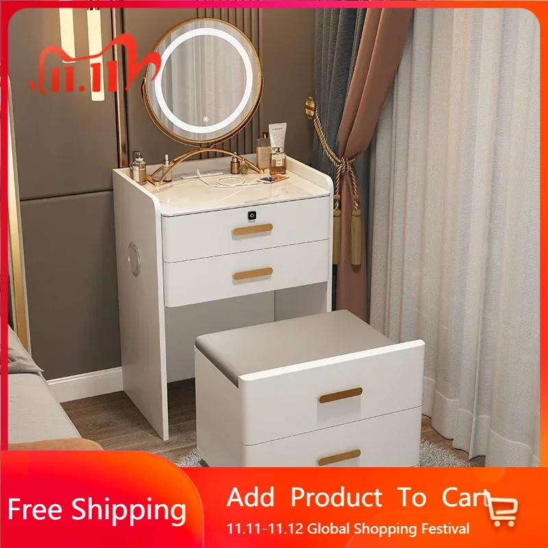 

Solid Wood Vanity Table Bedroom Furniture Home Modern White Multifunctional Dressing Table Makeup Desk Vanity Bedroom Furniture
